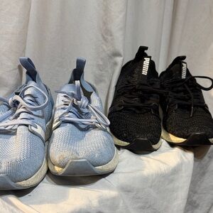 Puma  Light Blue and Black Knit Sneaker bundle